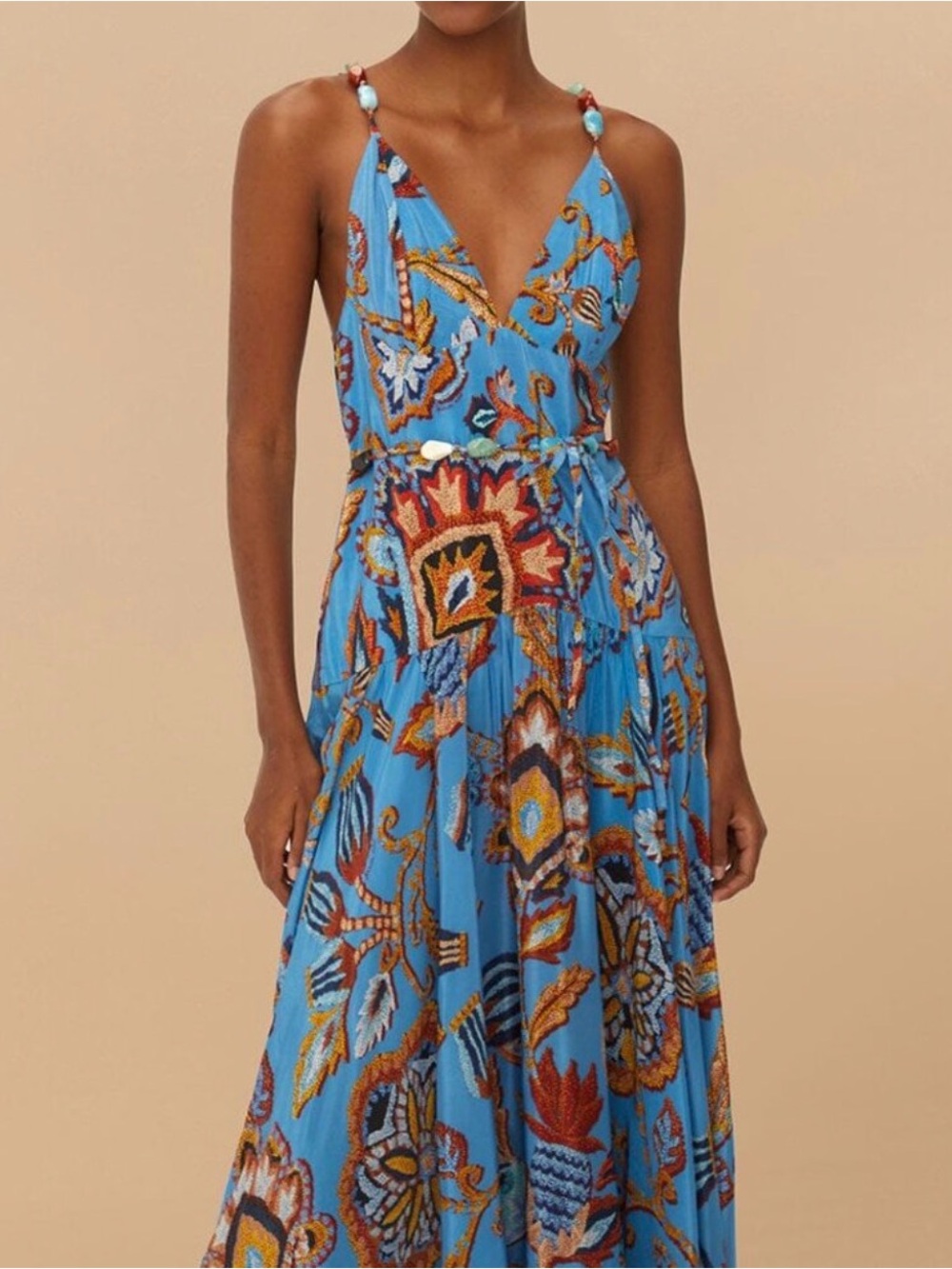 NWT FARM Rio, Blue Sunset Tapestry Sleeveless Midi Dress XL - Picture 3 of 5